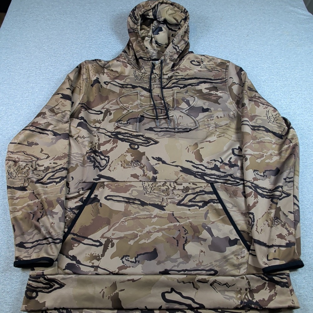 Under Armour Mens XXL Barren Camo Armour Fleece Hoodie Pullover 1360561